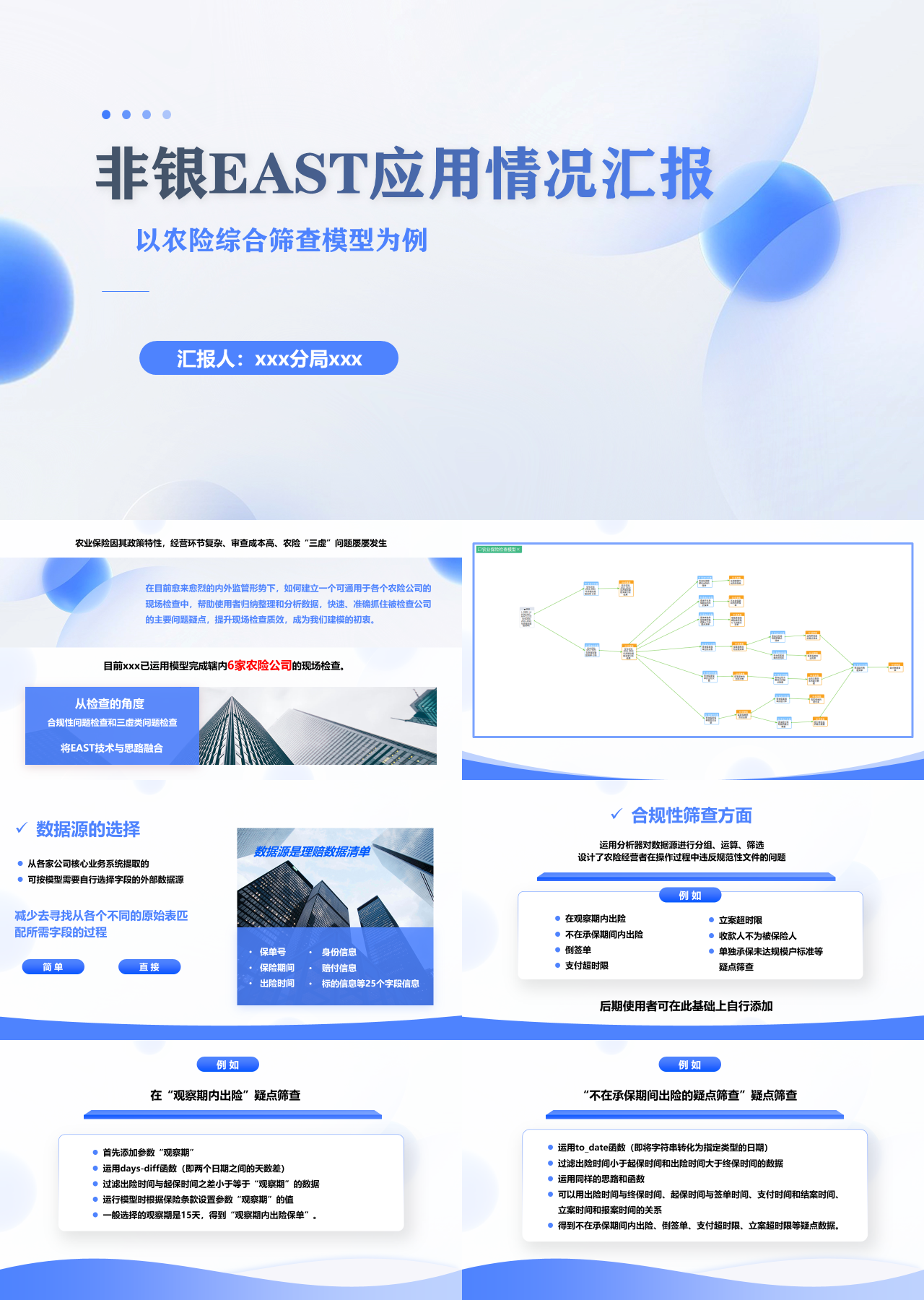 标准静态蓝色工作汇报非银EAST应用情况汇报