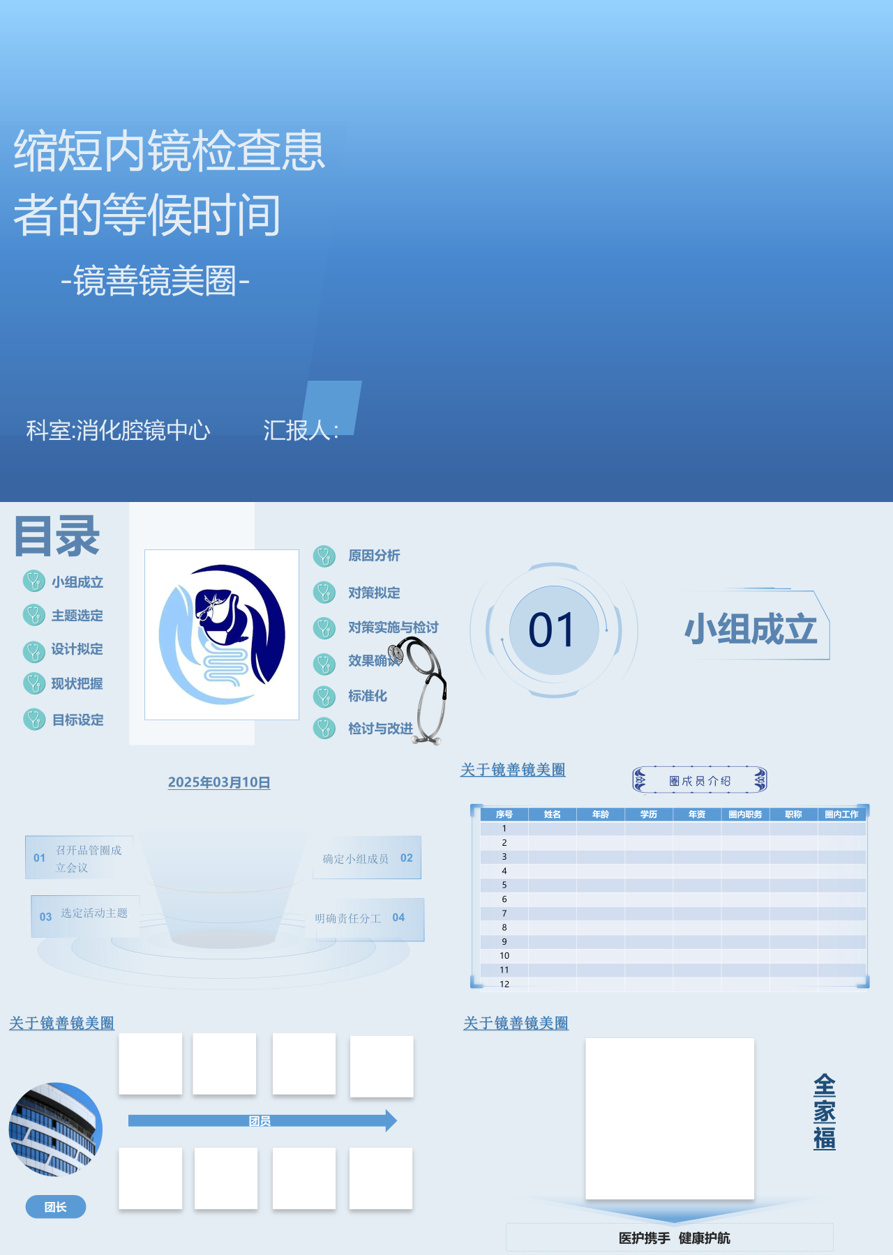 标准静态蓝色论文答辩缩短内镜检查患者的等候时间