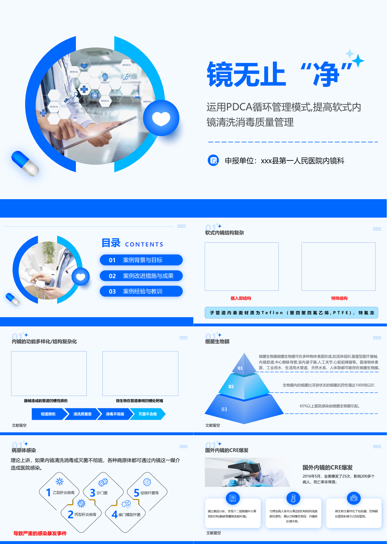 标准静态蓝色商业计划书运用PDCA循环管理模式,提高软式内镜清洗消毒质量管理