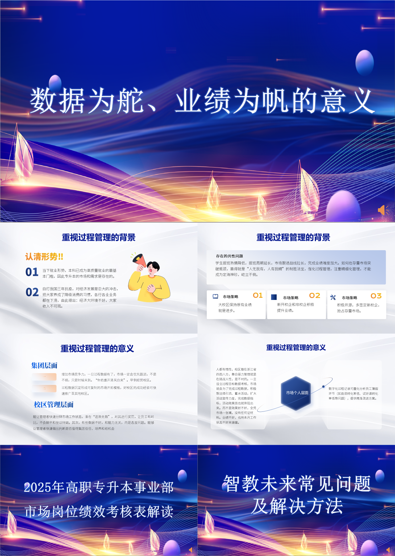 标准静态蓝色第一季度表彰大会